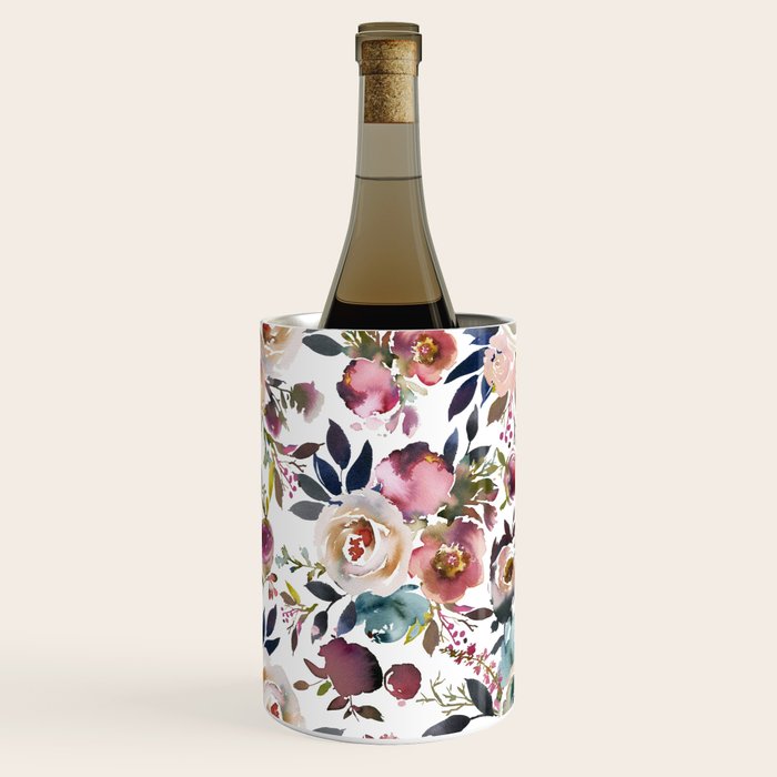 Watercolor Floral Pattern Flowers Wine Chiller Gallery Image 1