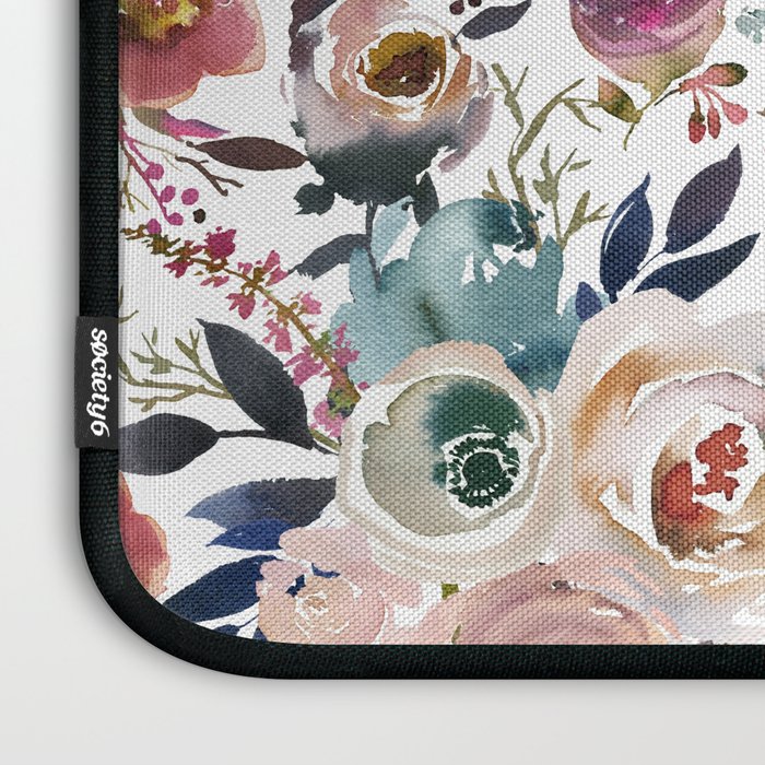 Watercolor Floral Pattern Flowers Laptop Sleeve Gallery Image 3