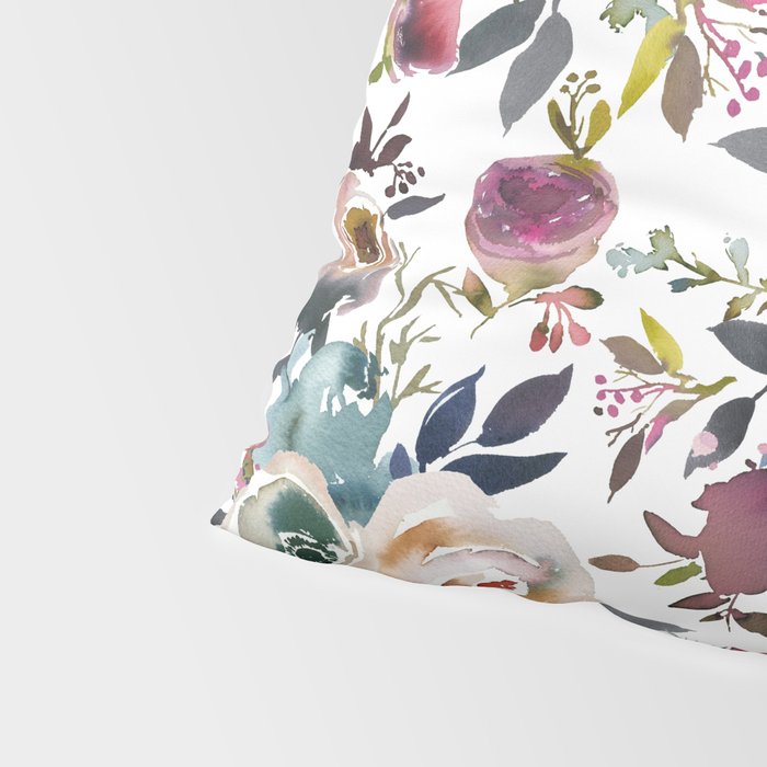 Watercolor Floral Pattern Flowers Pillow Sham Gallery Image 4