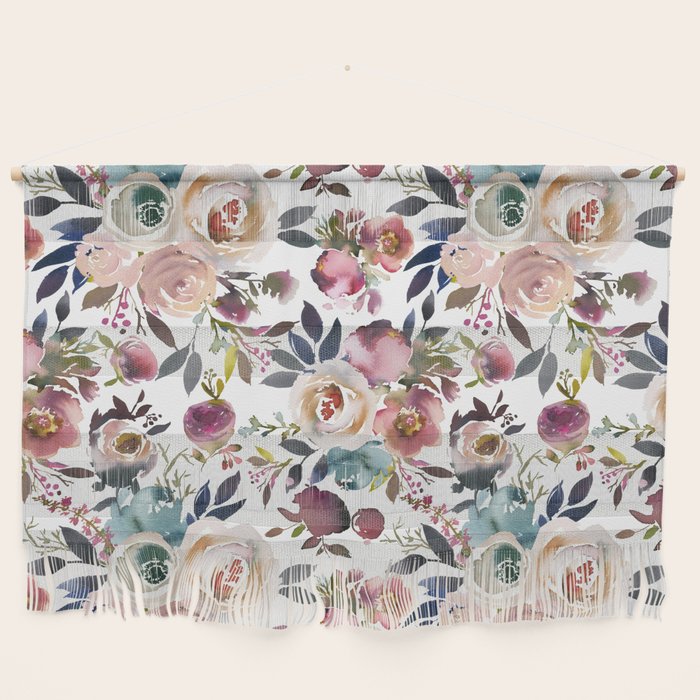 Watercolor Floral Pattern Flowers Wall Hanging Gallery Image 1