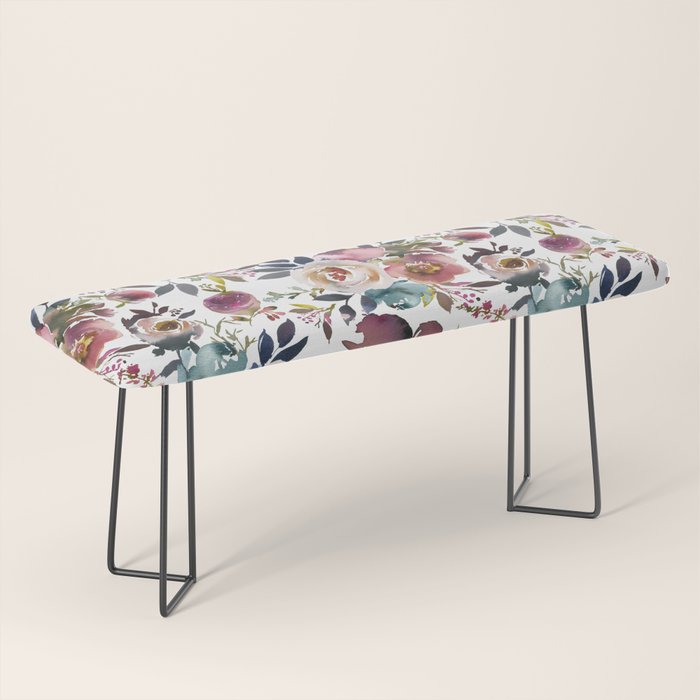 Watercolor Floral Pattern Flowers Bench Gallery Image 1