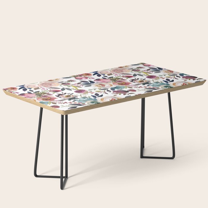 Watercolor Floral Pattern Flowers Coffee Table Gallery Image 1