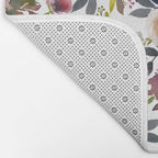 Watercolor Floral Pattern Flowers Bath Mat Gallery Image 2
