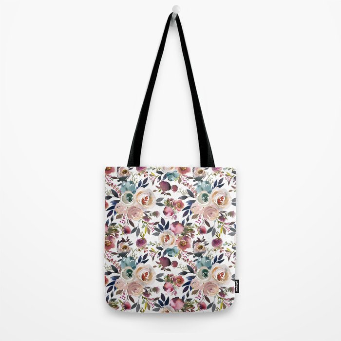Watercolor Floral Pattern Flowers Tote Bag Gallery Image 2