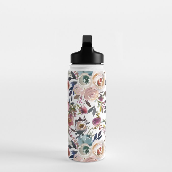 Watercolor Floral Pattern Flowers Water Bottle Gallery Image 3