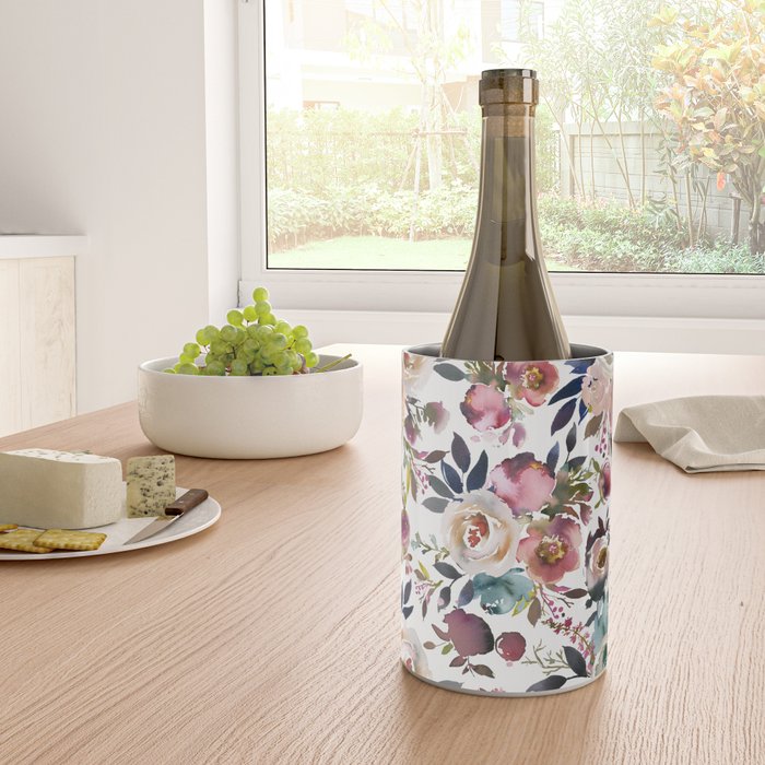 Watercolor Floral Pattern Flowers Wine Chiller Gallery Image 4