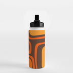 Palm Springs Retro Mid-Century Modern Abstract Pattern in 70s Brown and Orange Water Bottle Gallery Image 2