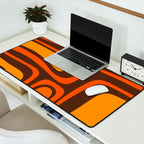 Palm Springs Retro Mid-Century Modern Abstract Pattern in 70s Brown and Orange Desk Mat Gallery Image 2