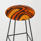 Palm Springs Retro Mid-Century Modern Abstract Pattern in 70s Brown and Orange Stool Gallery Image 2