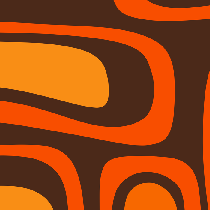 Palm Springs Retro Mid-Century Modern Abstract Pattern in 70s Brown and Orange Coffee Mug Gallery Image 2