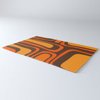 Palm Springs Retro Mid-Century Modern Abstract Pattern in 70s Brown and Orange Rug Gallery Image 3