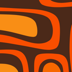 Palm Springs Retro Mid-Century Modern Abstract Pattern in 70s Brown and Orange Coffee Mug Gallery Image 2