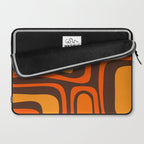 Palm Springs Retro Mid-Century Modern Abstract Pattern in 70s Brown and Orange Laptop Sleeve Gallery Image 2