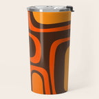 Palm Springs Retro Mid-Century Modern Abstract Pattern in 70s Brown and Orange Travel Mug Gallery Image 2