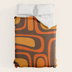 Palm Springs Retro Mid-Century Modern Abstract Pattern in 70s Brown and Orange Duvet Cover Gallery Image 6