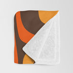 Palm Springs Retro Mid-Century Modern Abstract Pattern in 70s Brown and Orange Throw Blanket Gallery Image 3