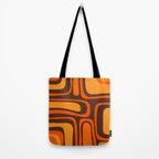 Palm Springs Retro Mid-Century Modern Abstract Pattern in 70s Brown and Orange Tote Bag Gallery Image 2