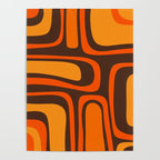 Palm Springs Retro Mid-Century Modern Abstract Pattern in 70s Brown and Orange Poster Gallery Image 4