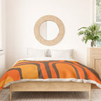 Palm Springs Retro Mid-Century Modern Abstract Pattern in 70s Brown and Orange Duvet Cover Gallery Image 3