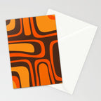 Palm Springs Retro Mid-Century Modern Abstract Pattern in 70s Brown and Orange Stationery Card Gallery Image 2