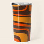 Palm Springs Retro Mid-Century Modern Abstract Pattern in 70s Brown and Orange Travel Mug Gallery Image 3