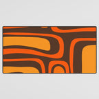 Palm Springs Retro Mid-Century Modern Abstract Pattern in 70s Brown and Orange Desk Mat Gallery Image 3