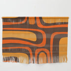Palm Springs Retro Mid-Century Modern Abstract Pattern in 70s Brown and Orange Wall Hanging Gallery Image 1