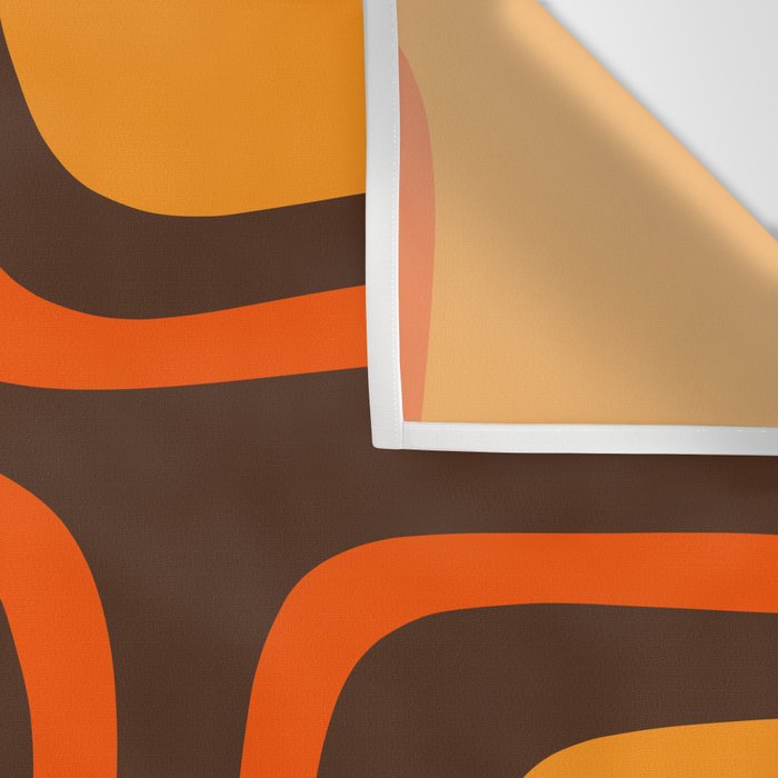 Palm Springs Retro Mid-Century Modern Abstract Pattern in 70s Brown and Orange Wall Tapestry Gallery Image 3
