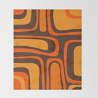 Palm Springs Retro Mid-Century Modern Abstract Pattern in 70s Brown and Orange Throw Blanket Gallery Image 2