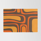 Palm Springs Retro Mid-Century Modern Abstract Pattern in 70s Brown and Orange Rug Gallery Image 2