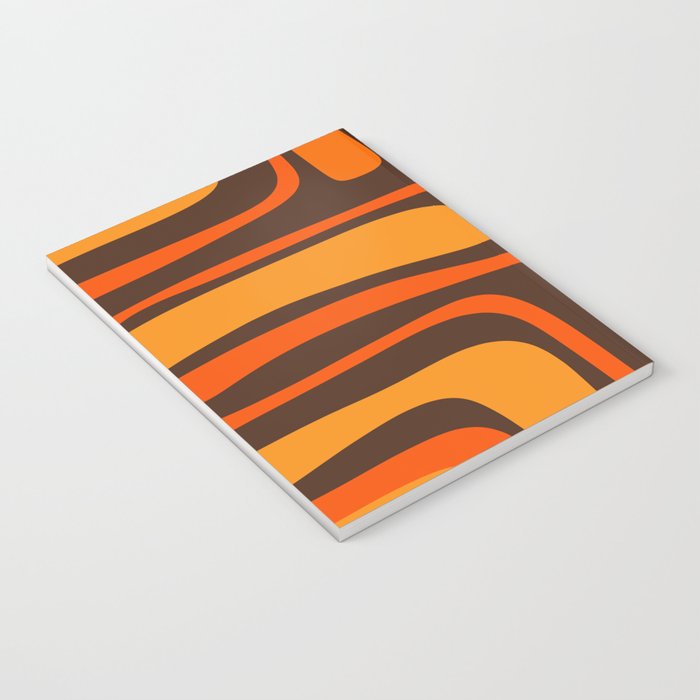 Palm Springs Retro Mid-Century Modern Abstract Pattern in 70s Brown and Orange Notebook Gallery Image 3