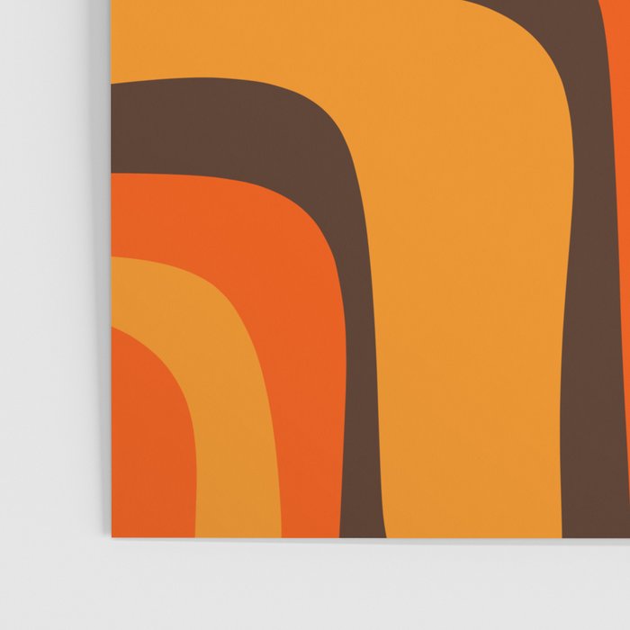 Palm Springs Retro Mid-Century Modern Abstract Pattern in 70s Brown and Orange Poster Gallery Image 3
