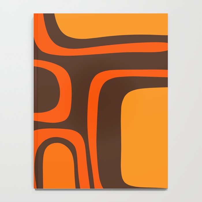 Palm Springs Retro Mid-Century Modern Abstract Pattern in 70s Brown and Orange Notebook Gallery Image 4