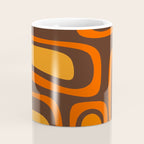 Palm Springs Retro Mid-Century Modern Abstract Pattern in 70s Brown and Orange Coffee Mug Gallery Image 4
