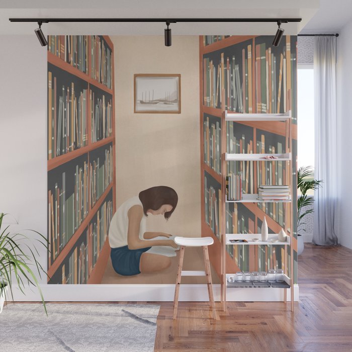 Getting Lost in a Book Wall Mural Gallery Image 1