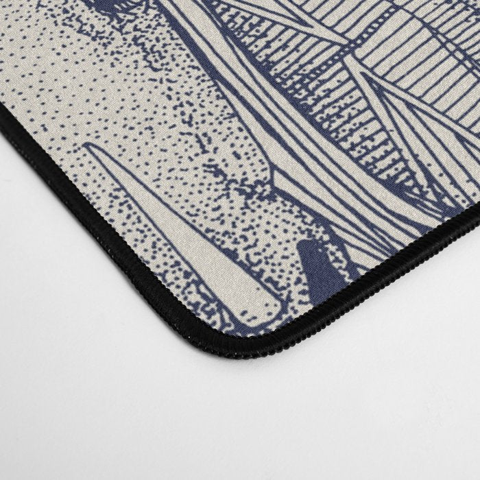cryptid crowd blue off white Desk Mat Gallery Image 4