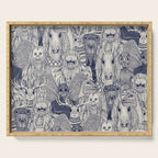 cryptid crowd blue off white Serving Tray Gallery Image 1