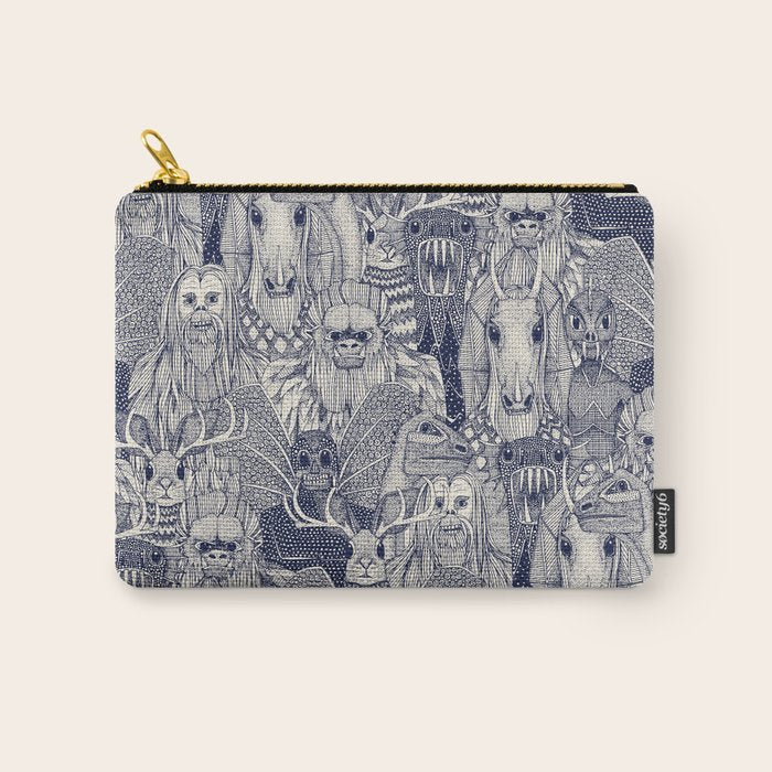 cryptid crowd blue off white Carry All Pouch Gallery Image 1