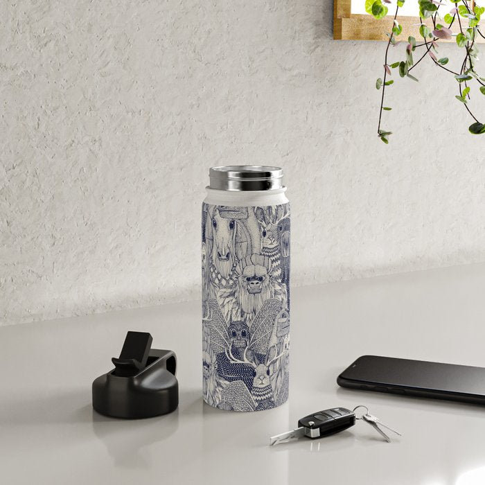 cryptid crowd blue off white Water Bottle Gallery Image 4