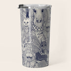 cryptid crowd blue off white Travel Mug Gallery Image 3