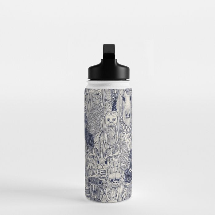cryptid crowd blue off white Water Bottle Gallery Image 3