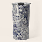 cryptid crowd blue off white Travel Mug Gallery Image 1