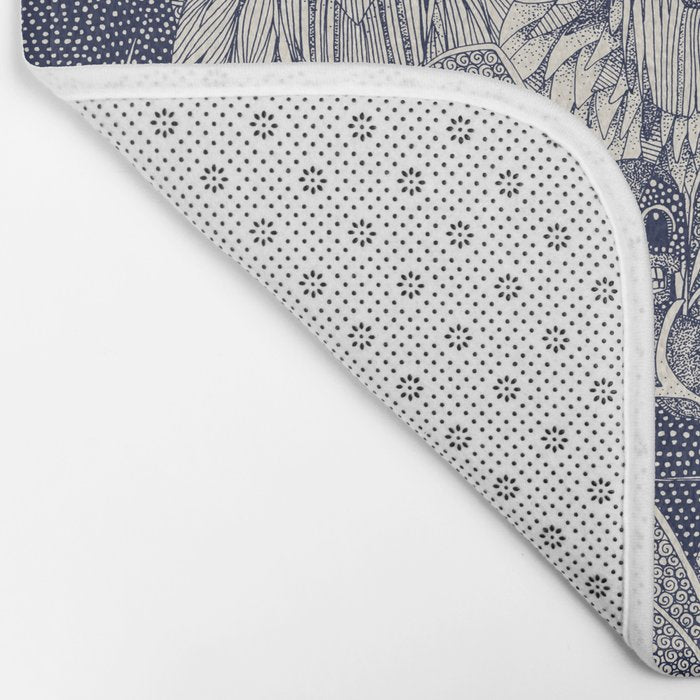 cryptid crowd blue off white Bath Mat Gallery Image 2