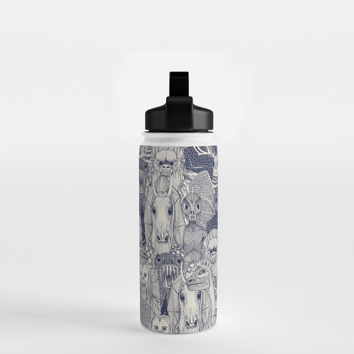 cryptid crowd blue off white Water Bottle Gallery Image 2