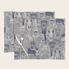 cryptid crowd blue off white Placemat Gallery Image 1