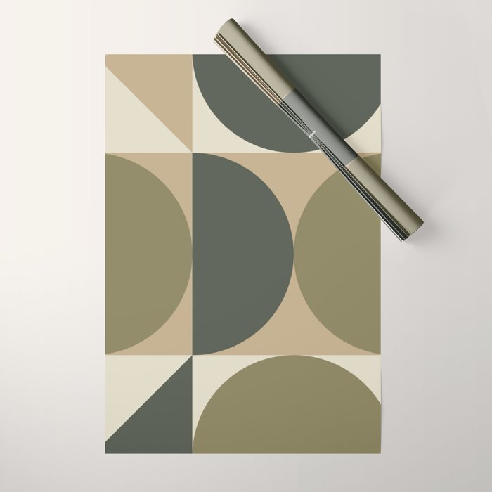 Abstract Scandinavian Art 342 Mid Century Modern Wrapping Paper Gallery Image 1