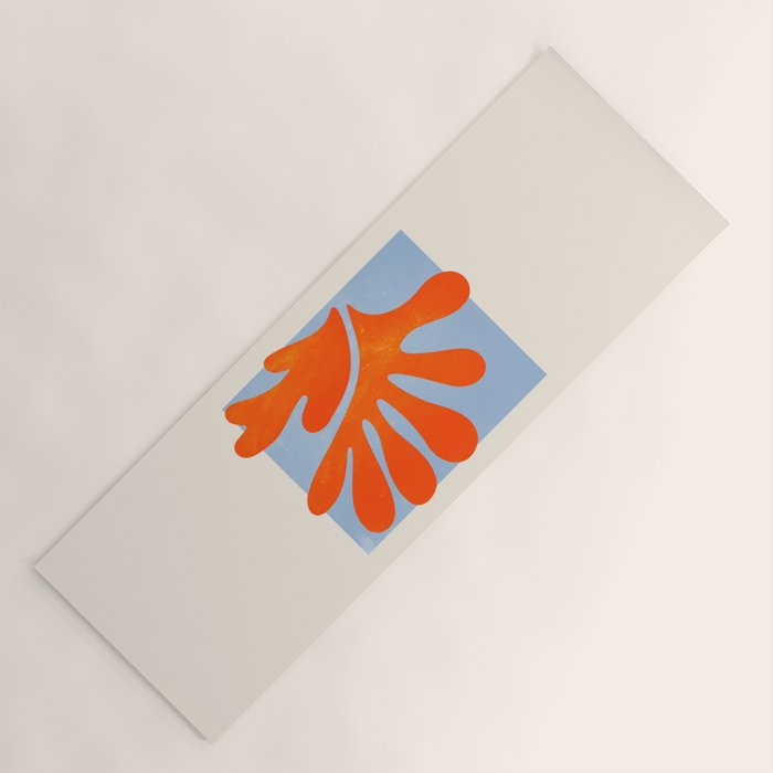 Red Coral Leaf: Matisse Paper Cutouts II Yoga Mat Gallery Image 1