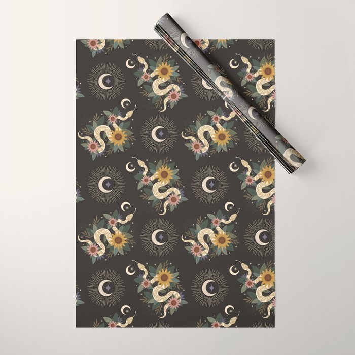 Year of the Snake - Black Wrapping Paper Gallery Image 1