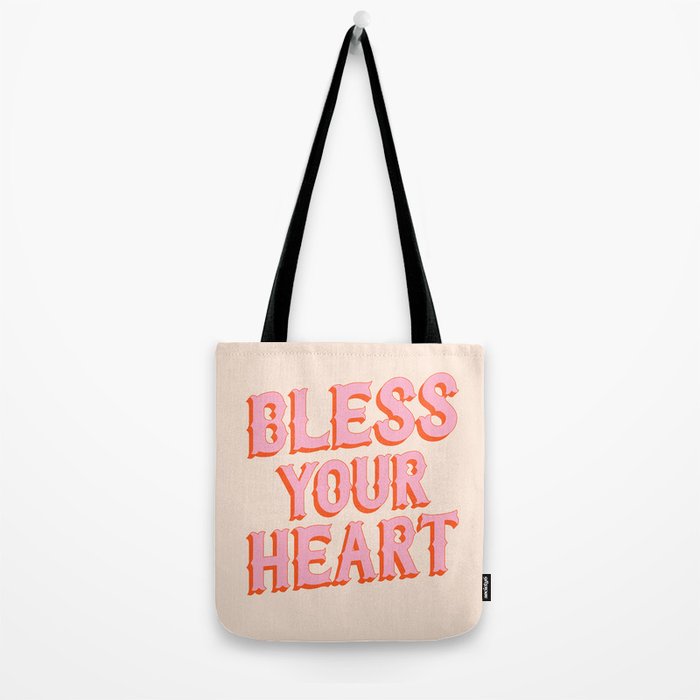Southern Snark: Bless your heart (bright pink and orange) Tote Bag Gallery Image 2