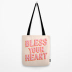 Southern Snark: Bless your heart (bright pink and orange) Tote Bag Gallery Image 2